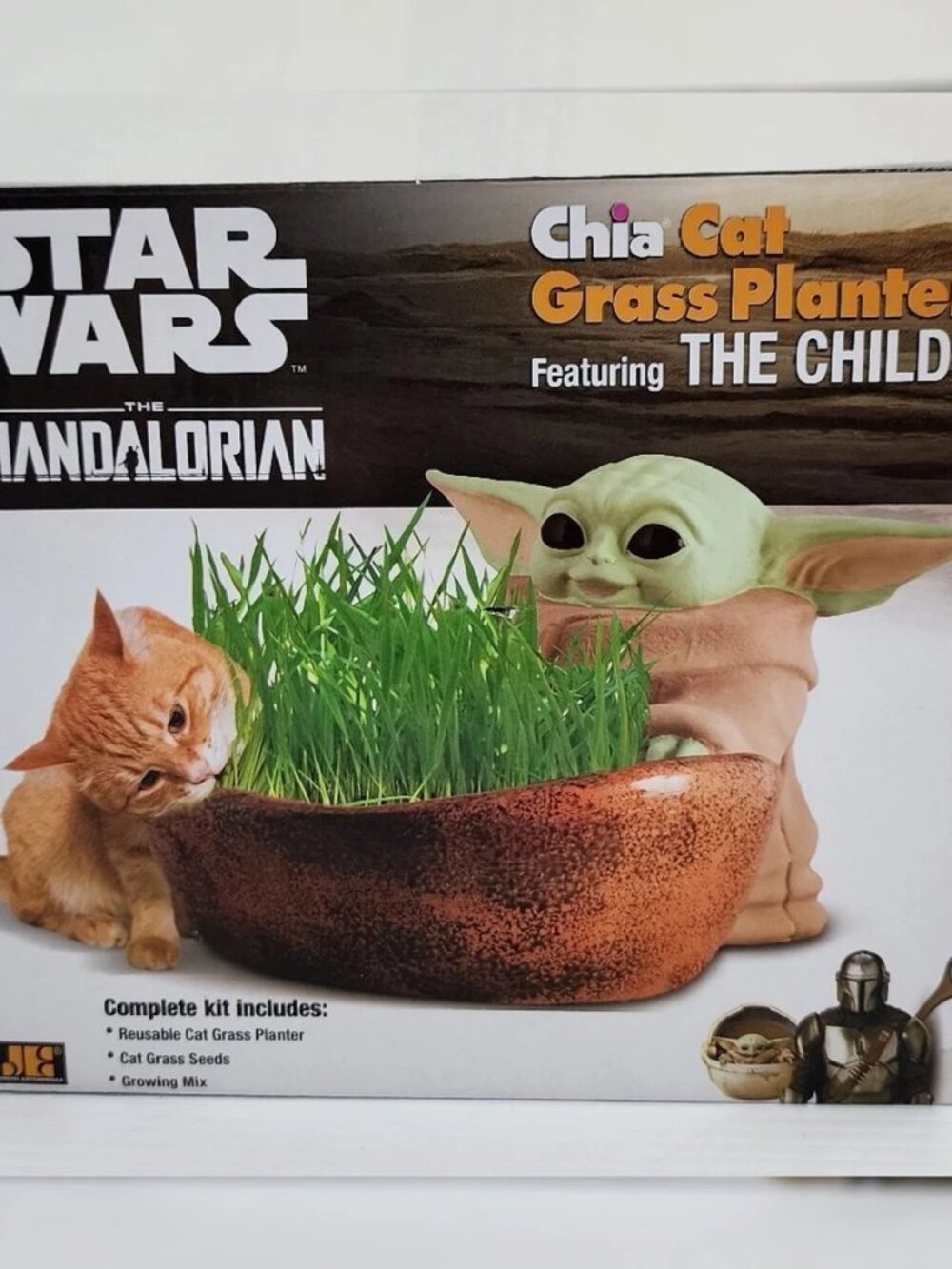 Chia Pet Star Wars Mandalorian The Child Cat Ceramic Grass Planter, Boxed
